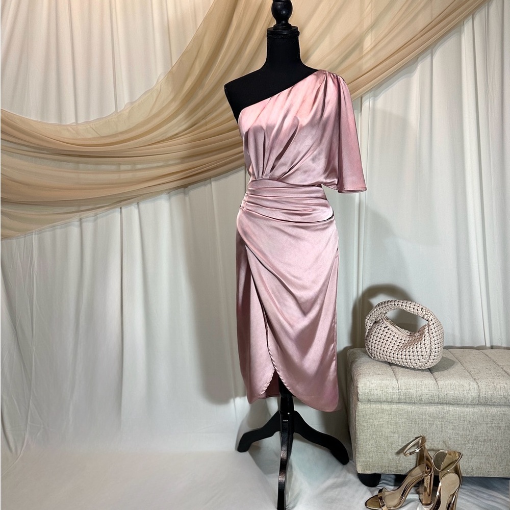 Pink One-Shoulder Dress